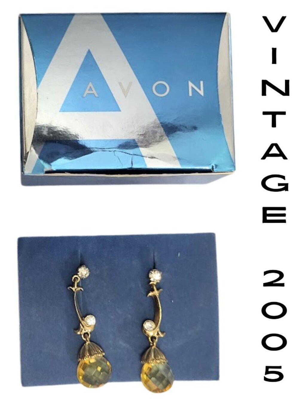 AVON Vintage Extraordinary Briolette Vine Earrings - Gold Tone NIB 2005